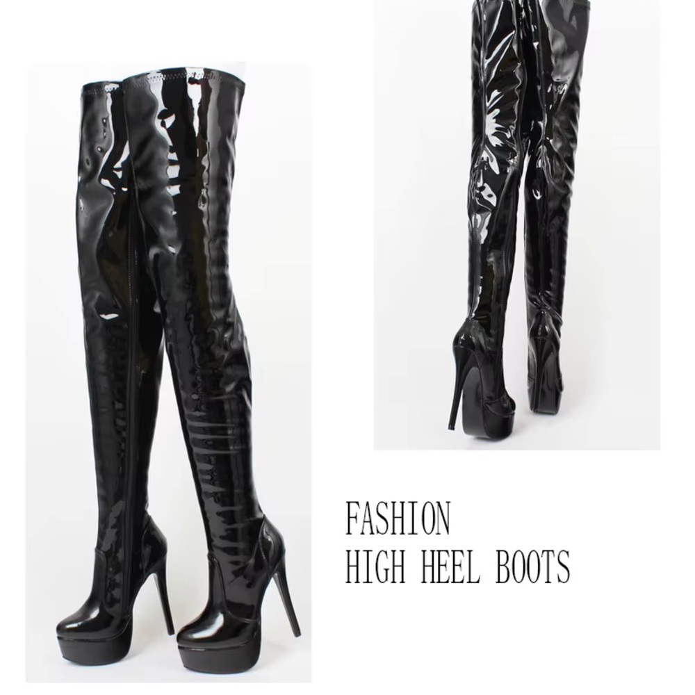 Thigh High Boots Sexy Super High Thin Heel Platform Boots - Picture 2 of 4